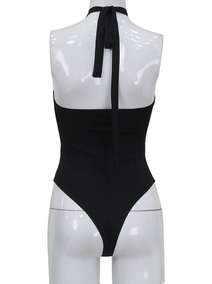 Body en velours monochrome pour femmes