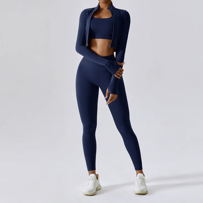 Ensemble 3 pièces pour femmes taille haute Leggings pour femmes