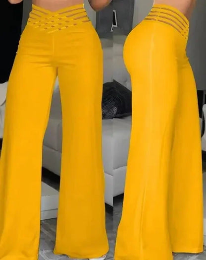 Pantalon en Maille Transparente pour Femme, Tenue Élégante