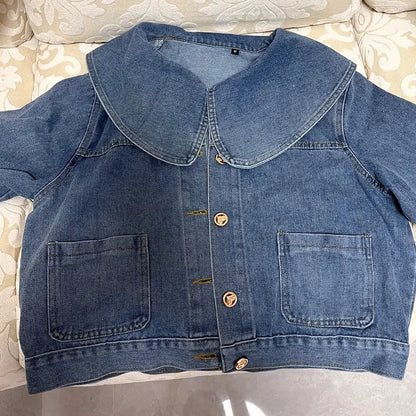 Veste en jean pour femmes à manches longues