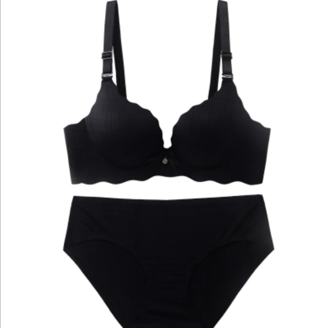 Ensemble soutien gorge et culotte pour femmes  sans fil Push Up