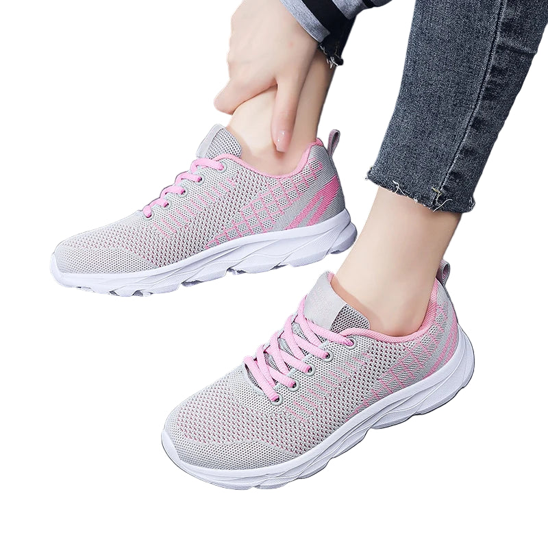 Chaussures de sport plates en maille respirante pour femmes