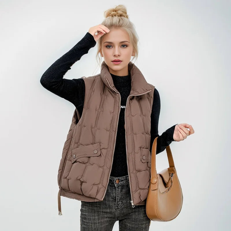 Doudoune courte rembourrée en coton pour femme