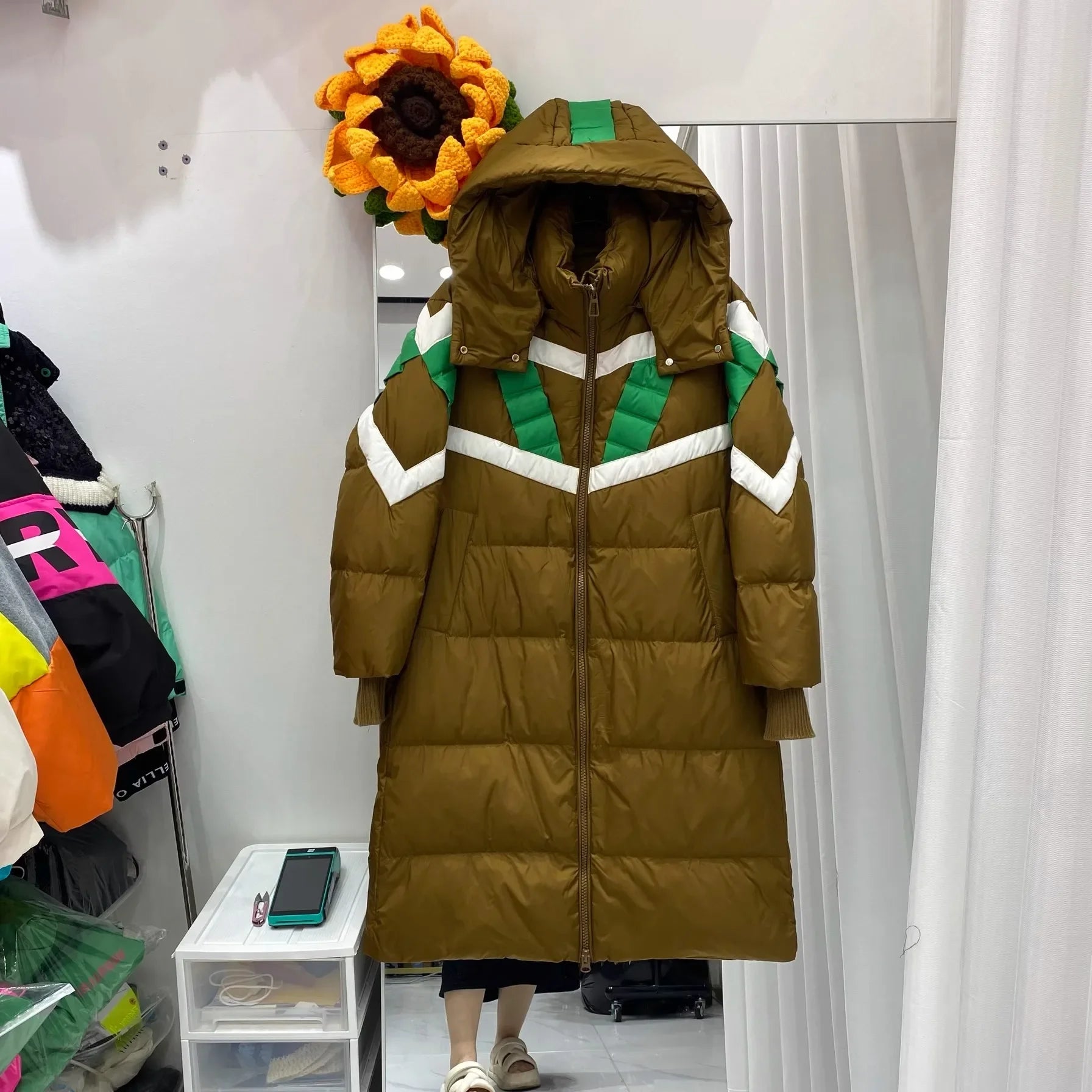 Doudoune tendance couleur unie pour femme