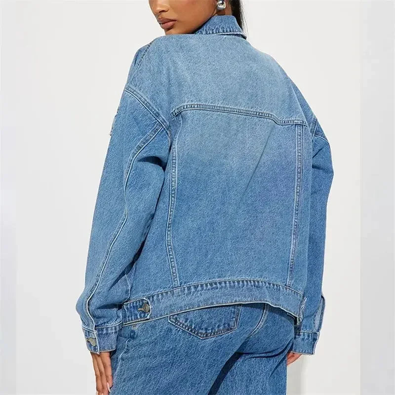 Veste en jean à simple boutonnage pour femme