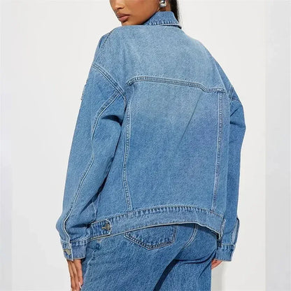 Veste en jean à simple boutonnage pour femme
