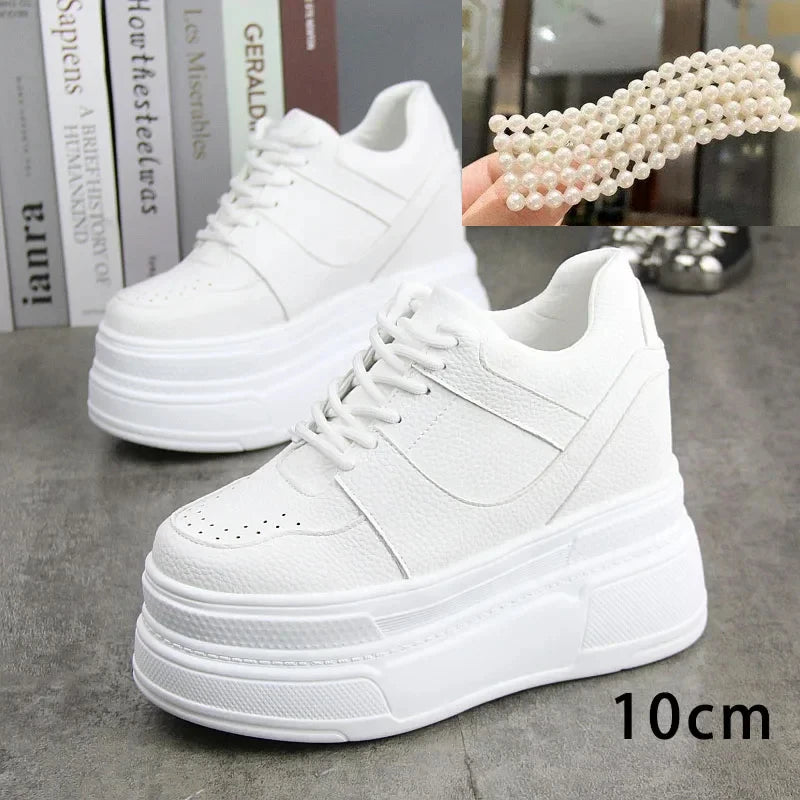 Basket britanniques en cuir véritable pour femme