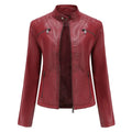 Veste en cuir violet pour femme