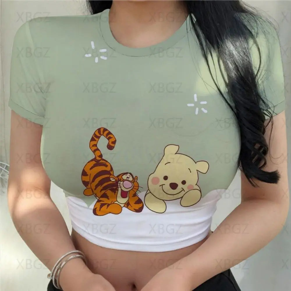 T-shirt Disney Winnie l'ourson pour femmes haut court