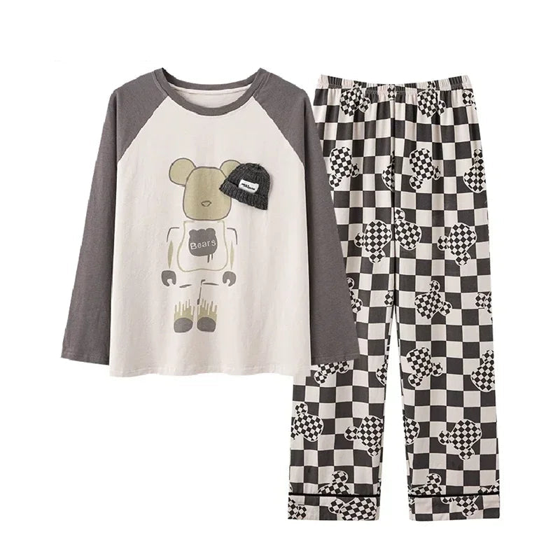 Ensemble pyjamas grande taille en coton pour hommes