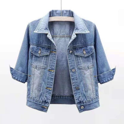 Veste en jean à manches trois-quarts pour femme