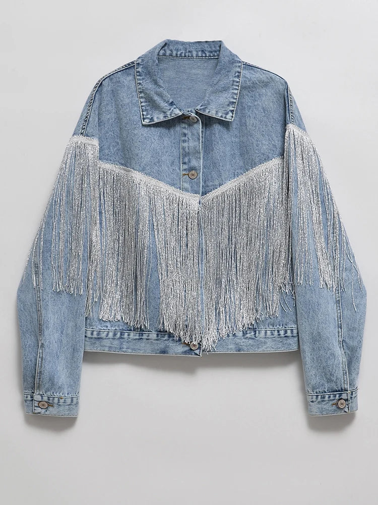 Veste courte en jean pour femme
