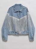 Veste courte en jean pour femme