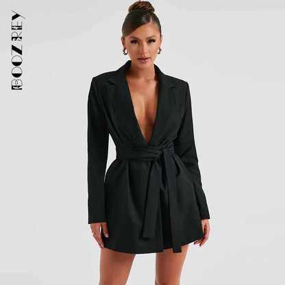 veste Blazer noire à manches longues pour femme