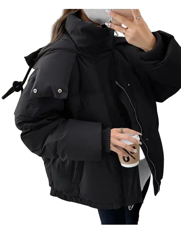 Doudoune en coton monochrome pour femmes