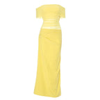 Robe plissée asymétrique transparente pour femmes