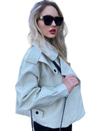 Veste Cuir De Couro pour femmes