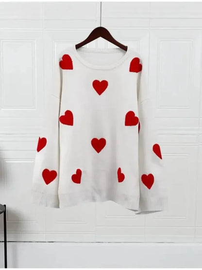 Pull en tricot à col rond Love Coussins pour femmes