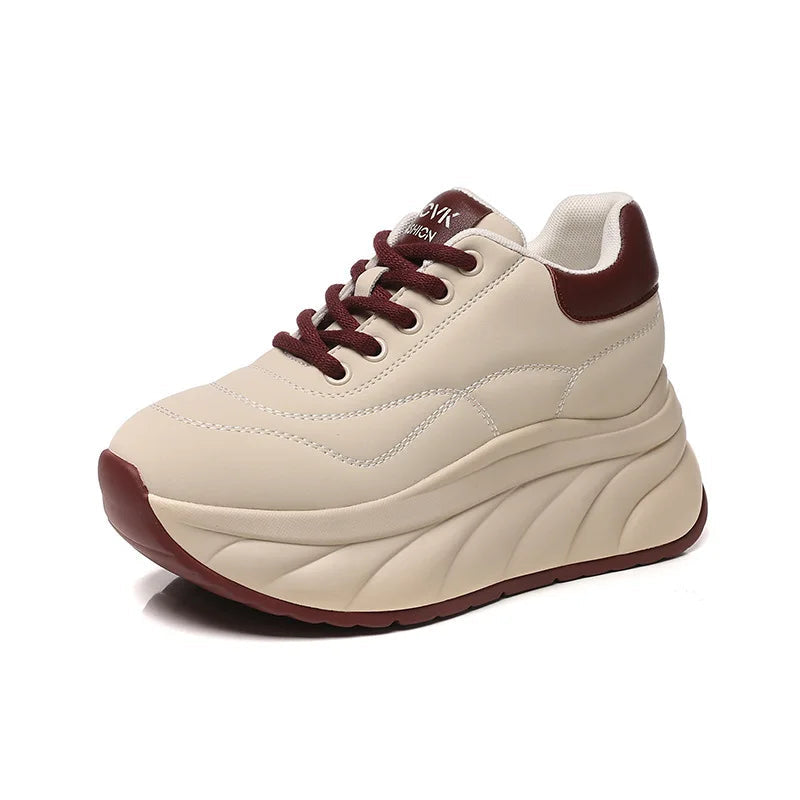 baskets en cuir véritable pour femmes