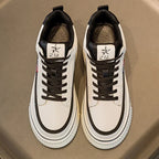 Baskets compensées à plateforme de 8,8 cm, épaisses, en cuir véritable, pour femmes