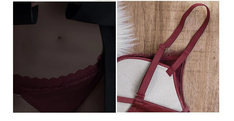 Ensemble de lingerie deux pièces rouge pour femme