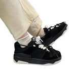 Baskets à lacets à plateforme noire pour hommes