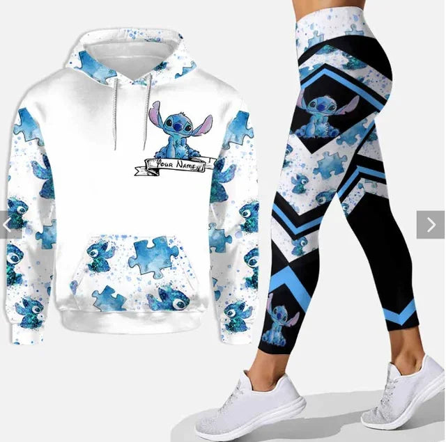 Ensemble sweat à capuche et Leggings Disney Stitch  pour femme