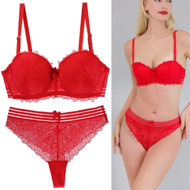 Ensemble de soutien-gorge Push Up en dentelle pour femmes