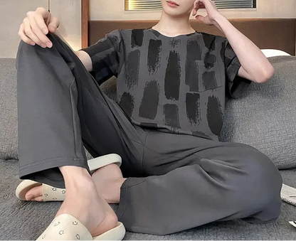 Pyjama d'été en coton tricoté pour hommes