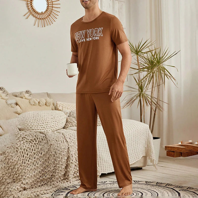 Ensemble de pyjama à col rond pour hommes