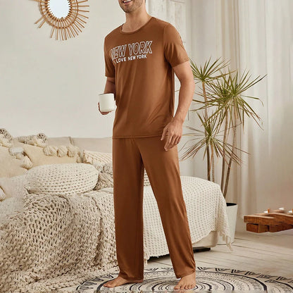 Ensemble de pyjama à col rond pour hommes