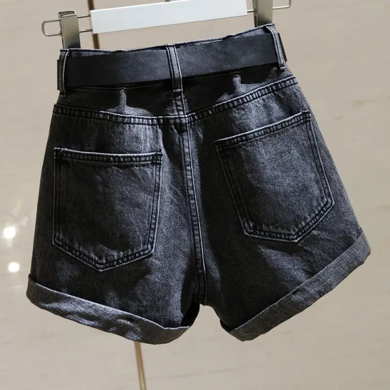 Short en jean taille haute pour femmes