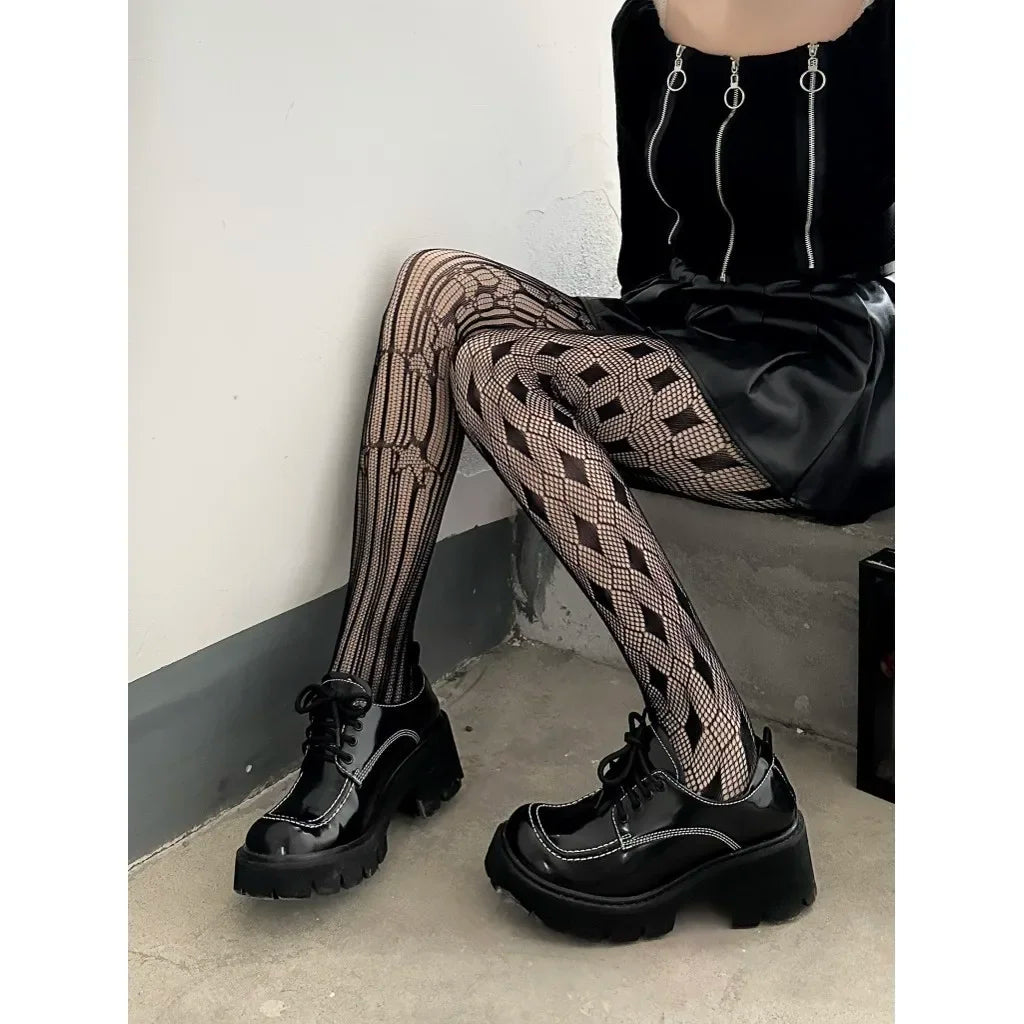 Bas gothiques en résille Lolita pour femmes
