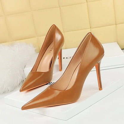 Chaussures talons fins bouche peu profonde tête pointue pour femmes