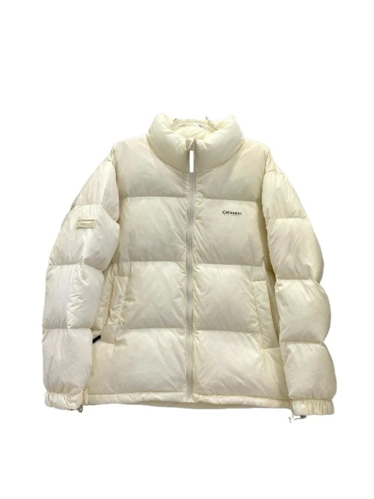 Doudoune courte et ample à col vertical pour homme et femme