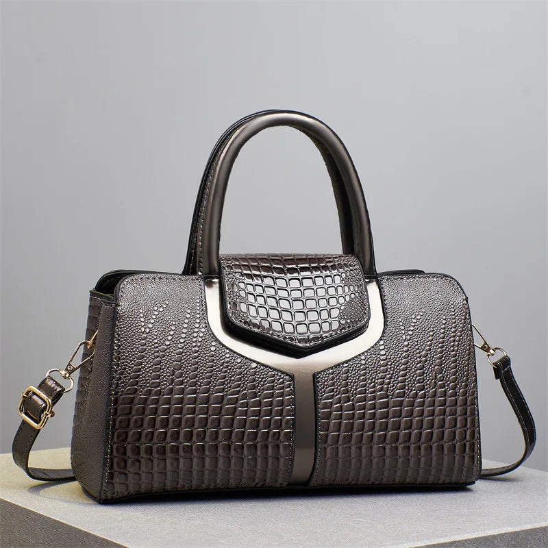 Sac à main motif crocodile pour femmes