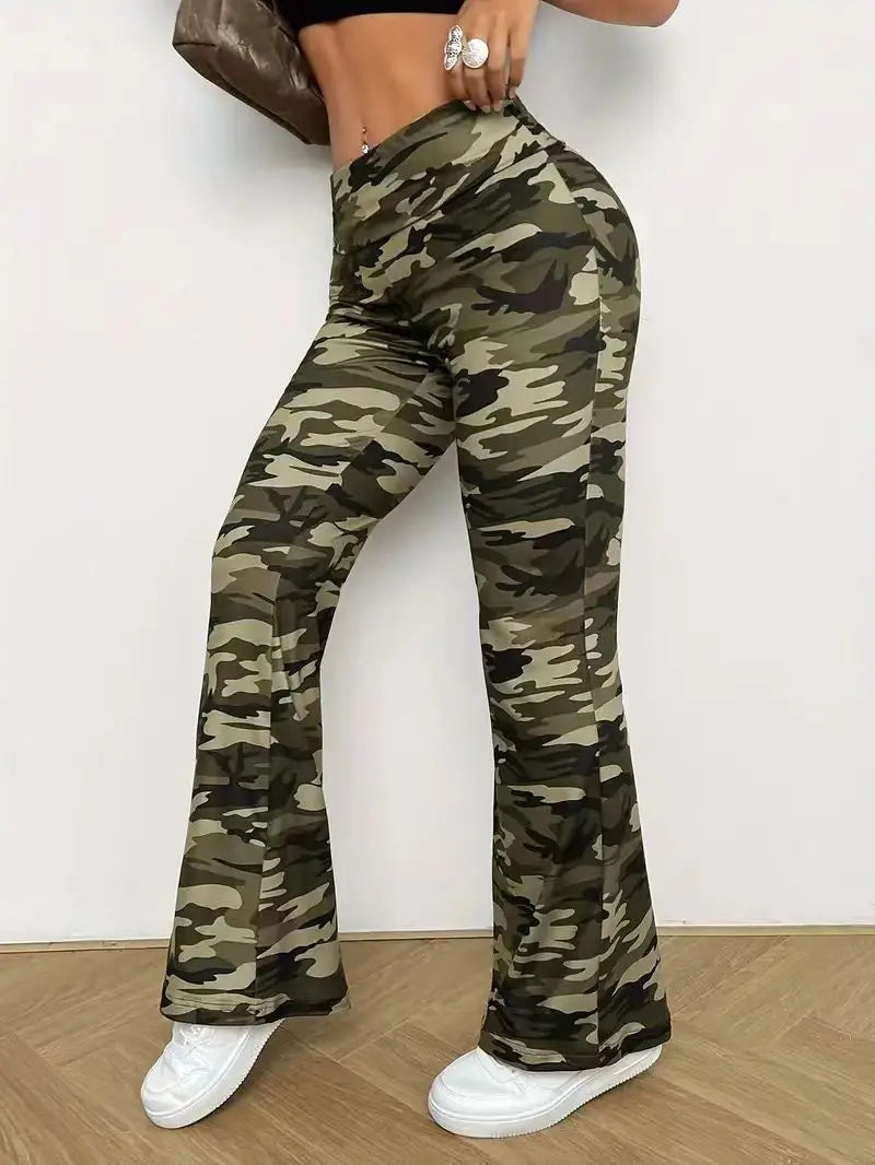 Pantalon taille haute à jambes larges pour femme