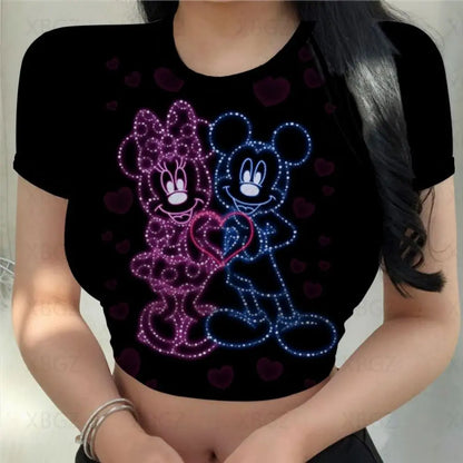 T-shirt Disney Minnie Mouse pour femmes haut court