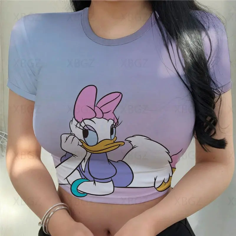 T-shirt Disney Donald Duck pour femmes haut court