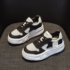 Baskets compensées en cuir de vache véritable pour femme