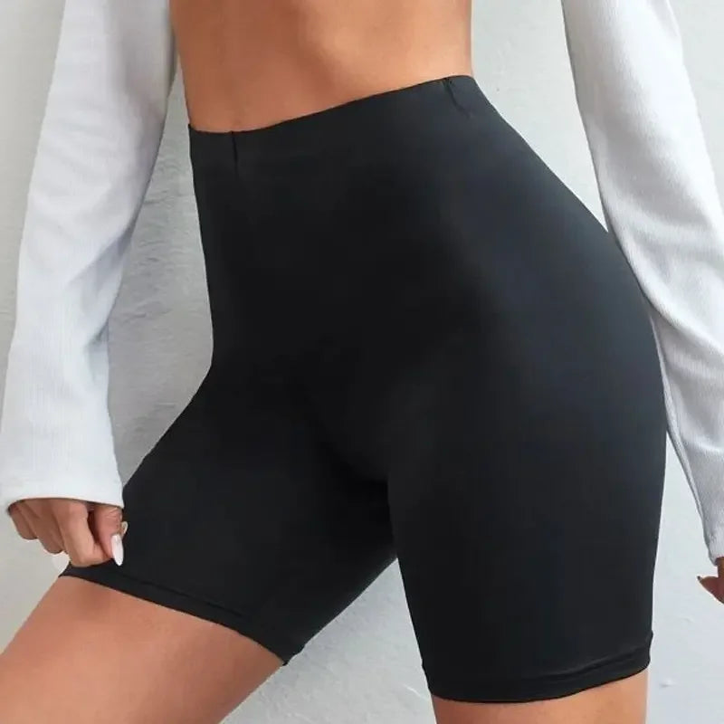 Short taille haute pour femme, mince, longueur aux genoux, bas de cyclisme