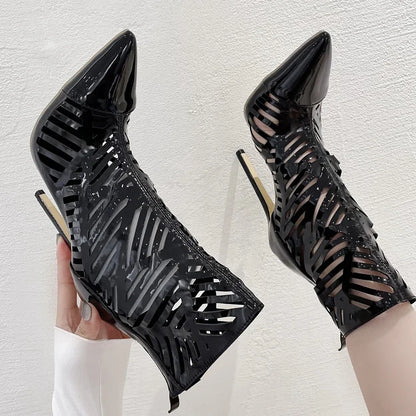 Bottines évider talons hauts pour femmes