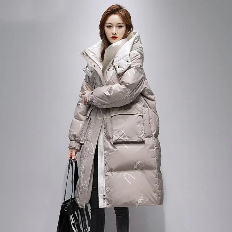 Manteau d'hiver épais à capuche pour femme