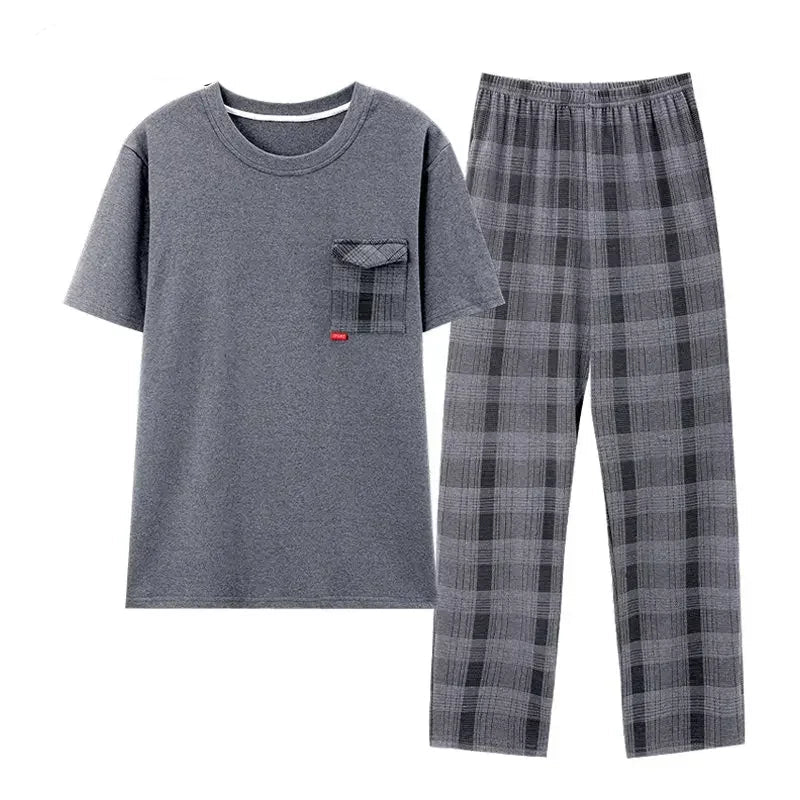 Pyjama d'été en coton tricoté pour hommes