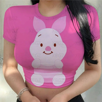 T-shirt Disney Winnie pour femmes haut court