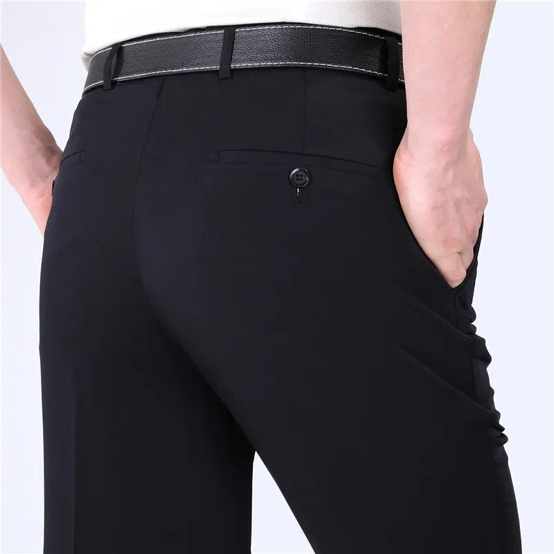 Pantalon d'été droit en coton pour hommes