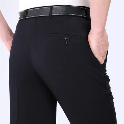 Pantalon d'été droit en coton pour hommes