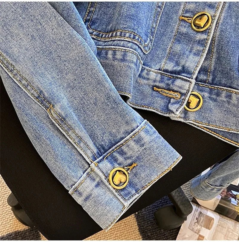 Veste en jean à manches longues pour femmes