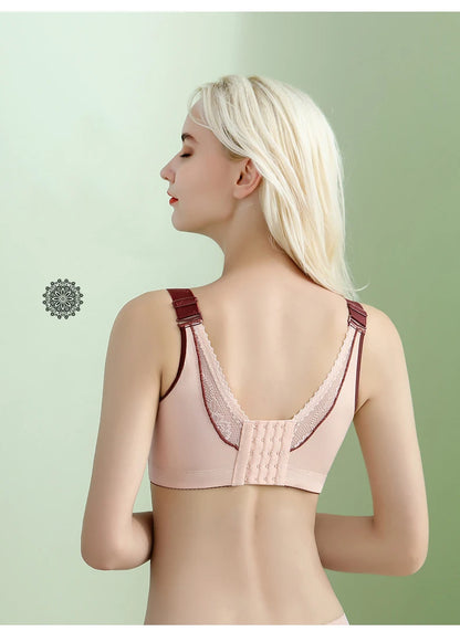 Soutien-gorge plongeant en dentelle avec boutons sur le devant pour femmes