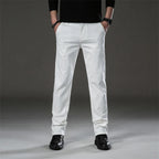 Pantalon droit décontracté en coton pour hommes